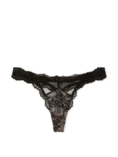 Трусики Victoria's Secret Lace & Mesh Thong Panty 26750 фото