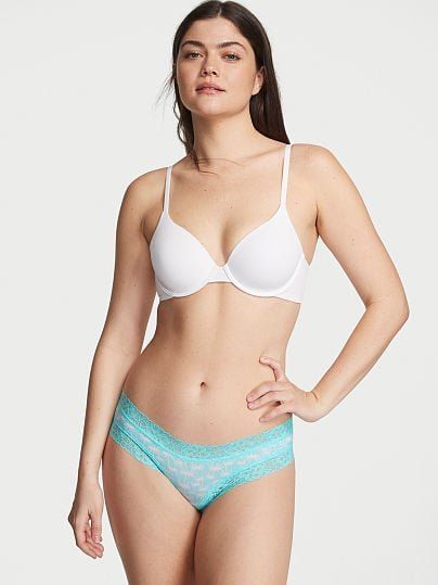 Трусики Victoria's Secret Lace-Waist Cotton Cheeky Panty хлопковые чики 266489 фото