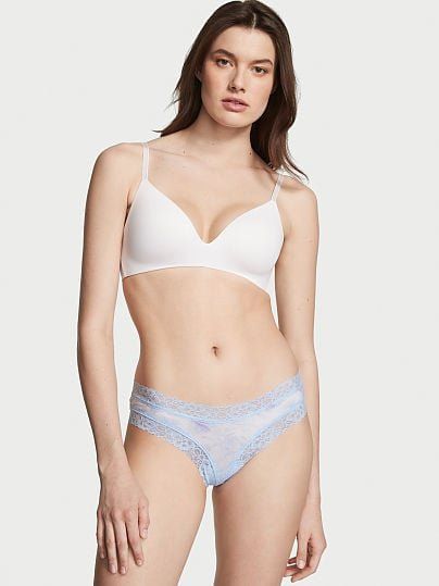Трусики Victoria's Secret Lace-Waist Cotton Cheeky Panty хлопковые чики 26648893 фото