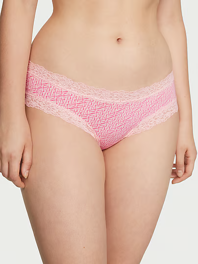 Трусики Victoria's Secret Lace-Waist Cotton Cheeky Panty хлопковые чики 26728 фото