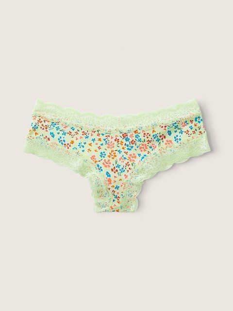 Трусики Victoria's Secret Lace-Waist Cotton Cheeky Panty хлопковые чики 26431 фото