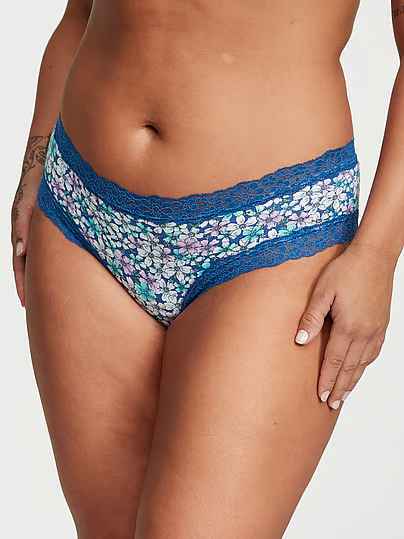 Трусики Victoria's Secret Lace-Waist Cotton Cheeky Panty хлопковые чики 26763 фото