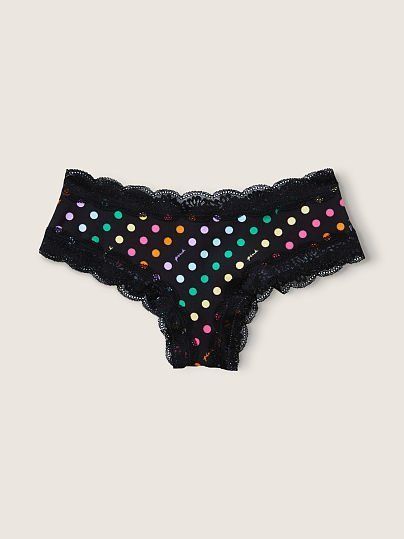 Трусики Victoria's Secret Lace-Waist Cotton Cheeky Panty хлопковые чики 26483 фото