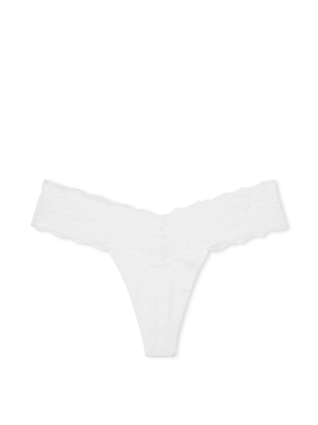 Трусики Victoria's Secret Lace-Waist Cotton Thong Panty 266488 фото