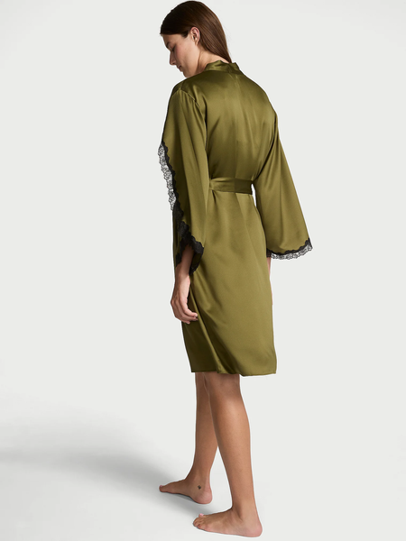 Атласный халат Victoria's Secret Luxe Robe XS\S Зеленый 2712295 фото