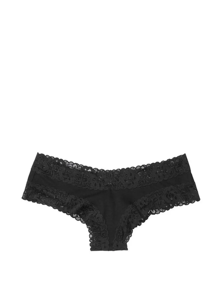 Трусики Victoria's Secret Lace-Waist Cotton Cheeky Panty хлопковые чики 26648 фото