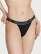 Трусики бикини женские хлопковые Victoria's Secret Logo Cotton Tanga Panty, S, черный 26823 фото 1