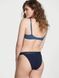 Трусики бикини женские хлопковые Victoria's Secret Logo Cotton Tanga Panty, S, синие 2668 фото